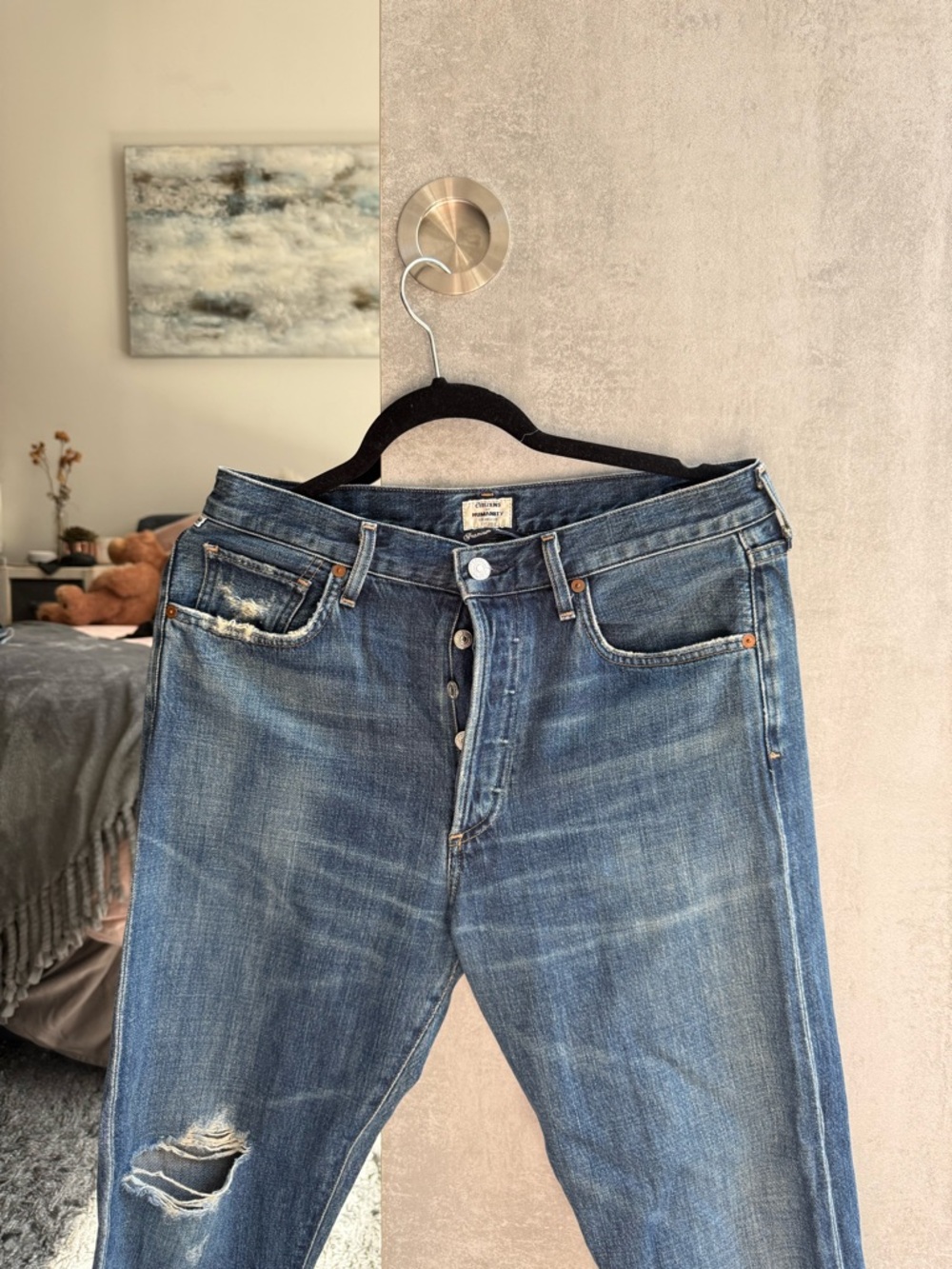 Citizens of Humanity Liya High Rise Straight Jean Wil Tern Wash Distressed
